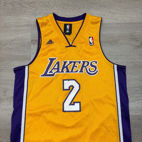 Adidas NBA LA Lakers Derek Fisher 2 Swingman Jersey Men's Small SEWN - Picture 2 of 14
